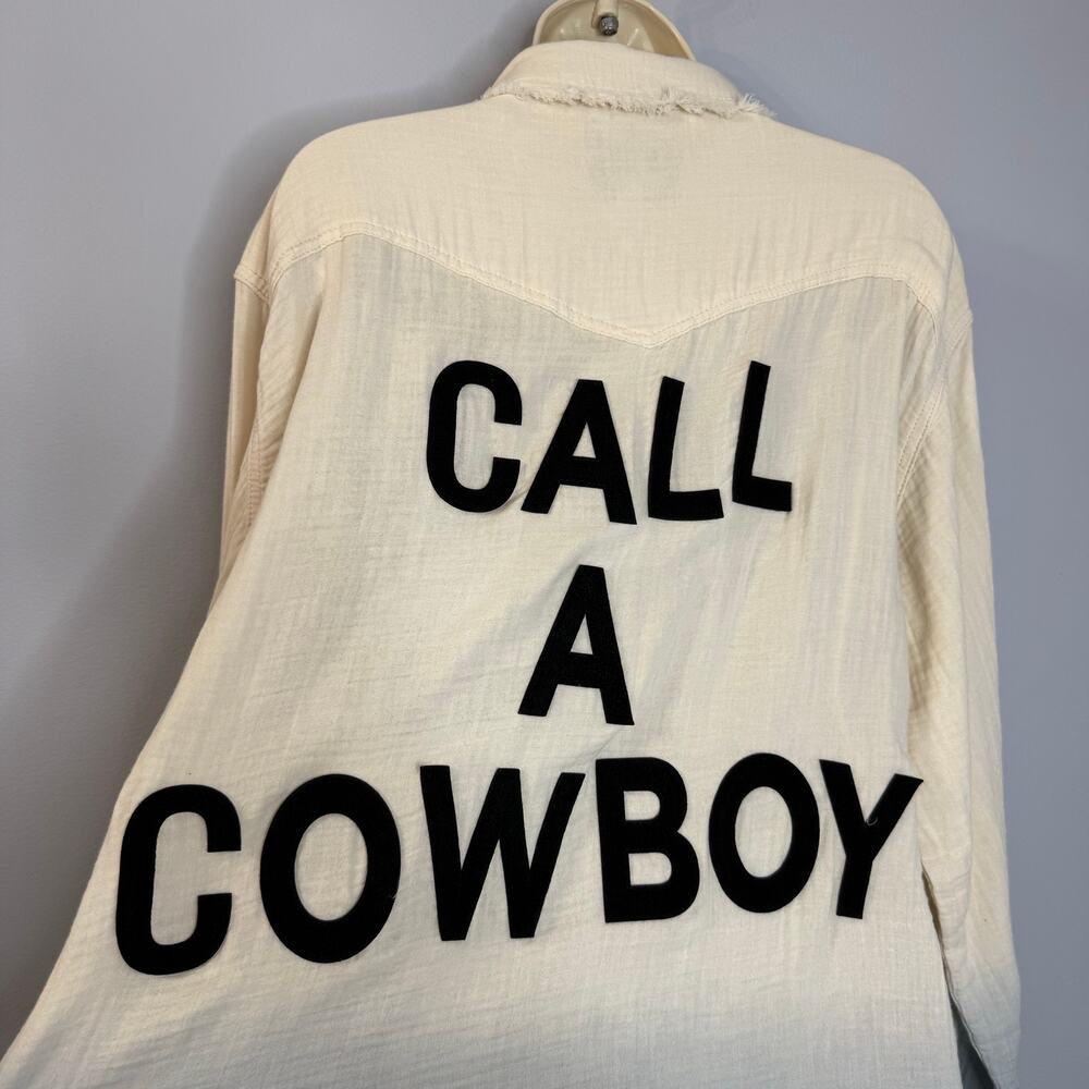 Wrangler x Lainey Wilson Gauzy Dip-Dye Western Snap Shirt Rodeo Rancho Women's L - Picture 6 of 15